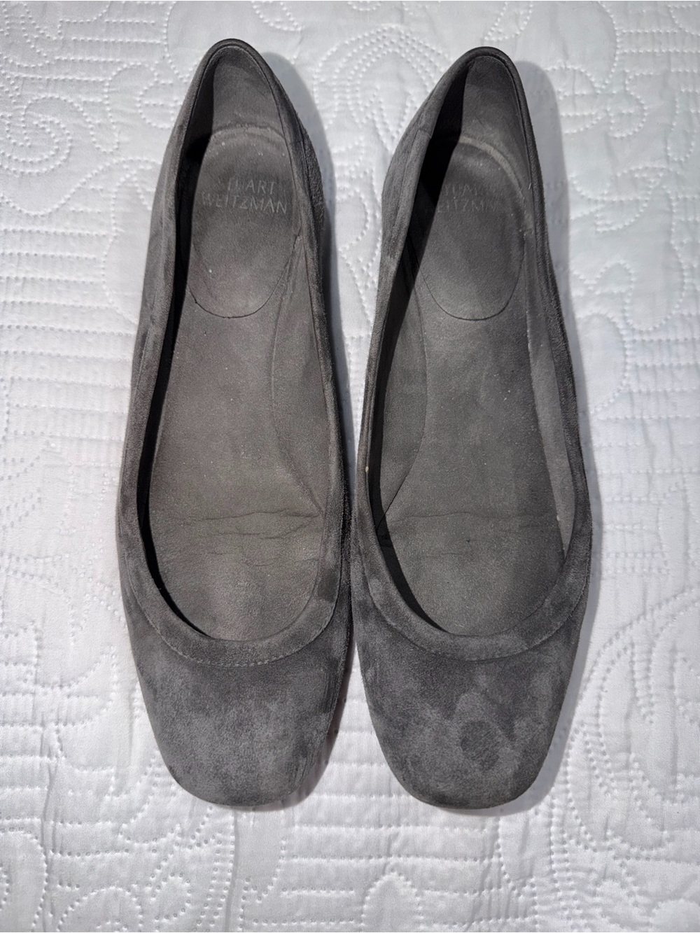 Stuart Weitzman Gray Suede Ballet Flats Size 8.5